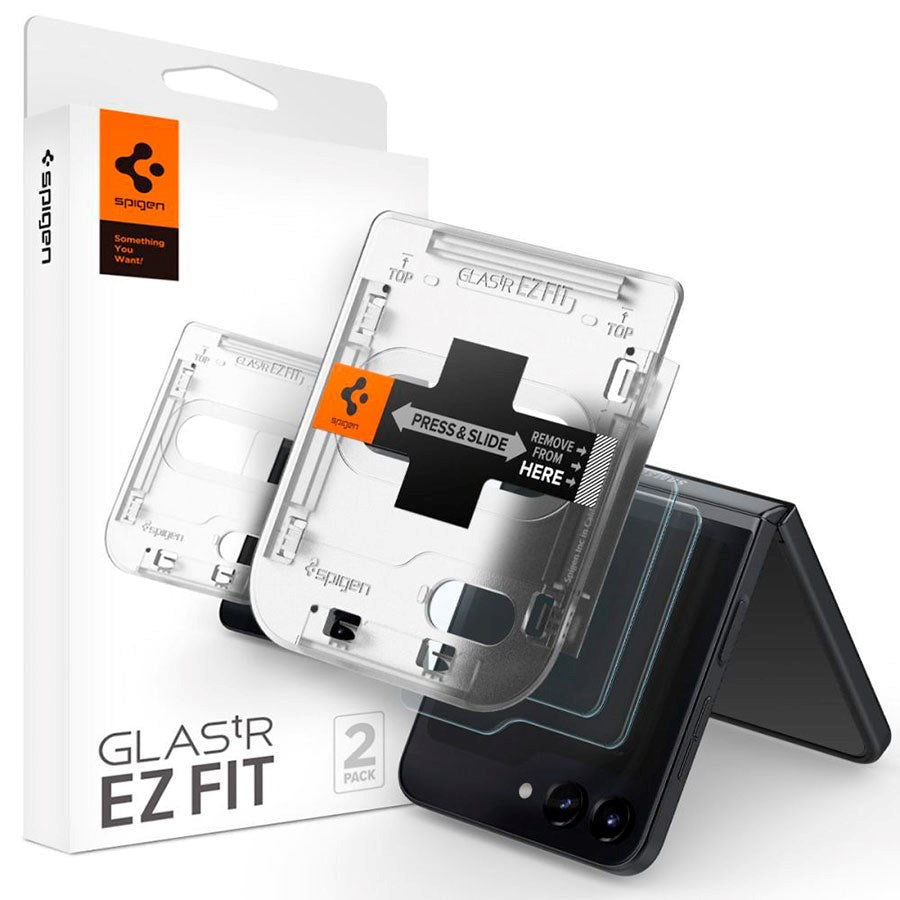 Spigen Samsung Galaxy Z Fold5 EZ Fit Glas.tR Skjermbeskytter - 2 stk. - Case Friendly - Gjennomsiktig