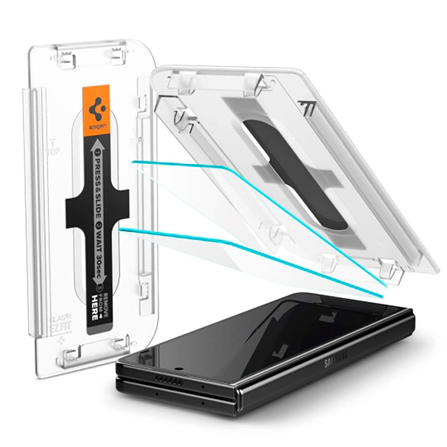 Spigen Samsung Galaxy Z Fold5 EZ Fit Glas.tR Skjermbeskytter - 2 stk. - Case Friendly - Gjennomsiktig