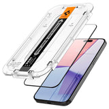 iPhone 15 Pro Max Spigen EZ Fit Glas.tR Skjermbeskytter 2. Stk - Case Friendly - Svart Kant