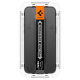 iPhone 15 Pro Max Spigen EZ Fit Glas.tR Skjermbeskytter 2. Stk - Case Friendly - Svart Kant