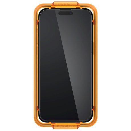 iPhone 15 Pro Spigen Glass tR AlignMaster Skjermbeskyttelsesglass - 2 stk - Gjennomsiktig / Svart Kant