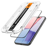 iPhone 15 Spigen EZ Fit Glas.tR Skjermbeskytter 2. Stk - Case Friendly - Svart Kant