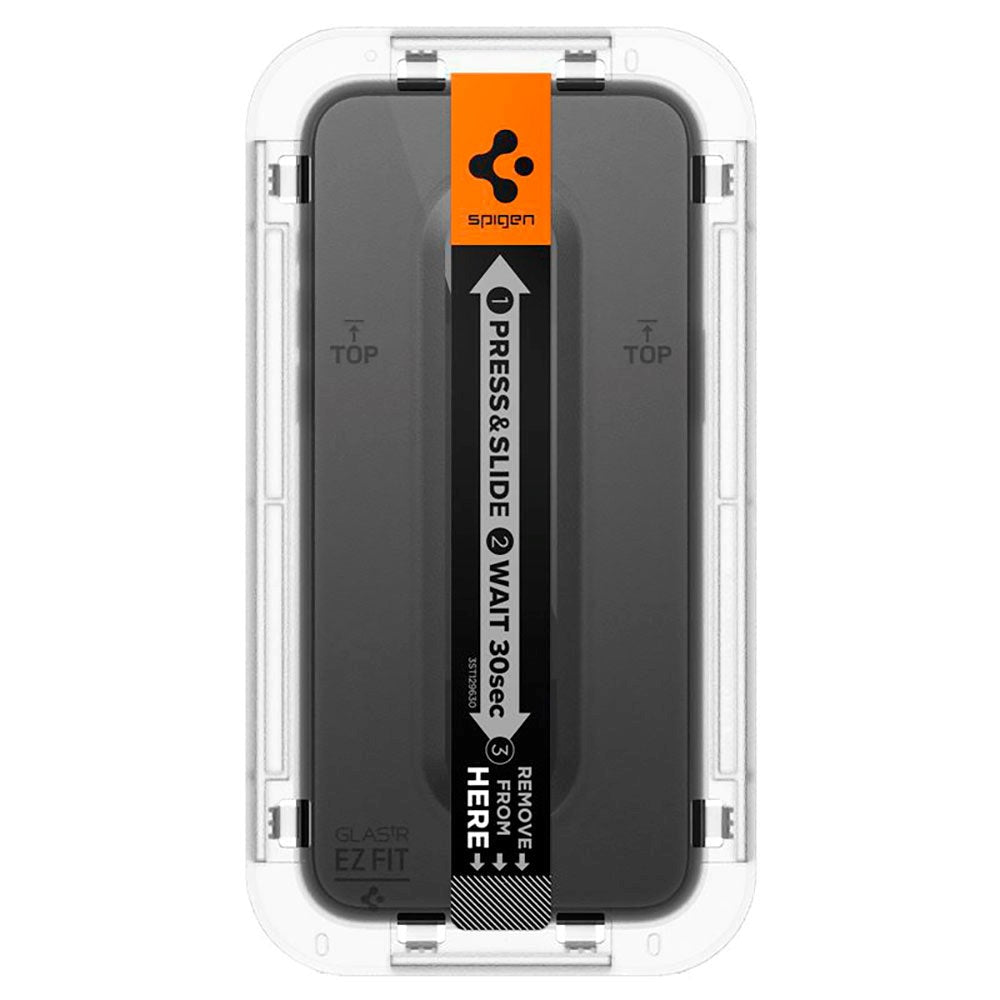 iPhone 15 Spigen EZ Fit Glas.tR Skjermbeskytter 2. Stk - Case Friendly - Svart Kant