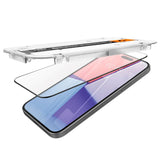 iPhone 15 Spigen EZ Fit Glas.tR Skjermbeskytter 2. Stk - Case Friendly - Svart Kant