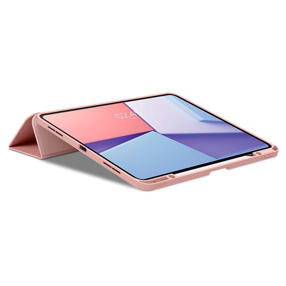 iPad Pro 13" (2024) Spigen Urban Fit Stoff Deksel med Pekepenn Holder - Rose Gold