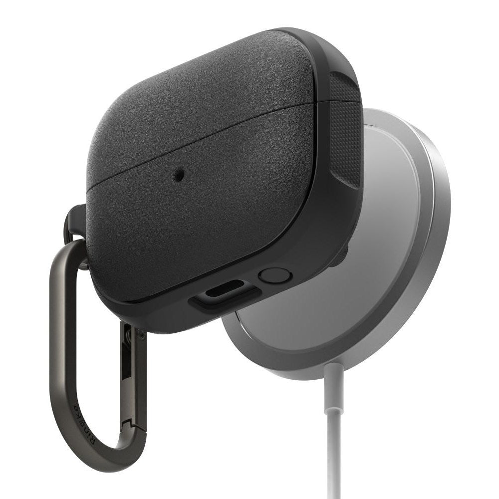 Ringke Samsung Galaxy Buds 3 / 3 Pro Onyx Magnetic Deksel med Karabinkrok - MagSafe Kompatibel - Svart