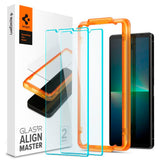 Sony Xperia 5 V Spigen Alignmaster Glas.tR Skjermbeskytter 2. Stk - Case Friendly - Genomskinlig