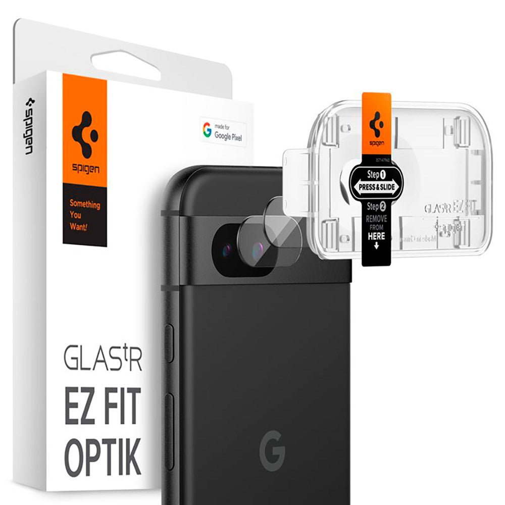 Google Pixel 8a Spigen Spigen Kameralinse Beskyttelsesglass - Svart / Transparent - 2 st.