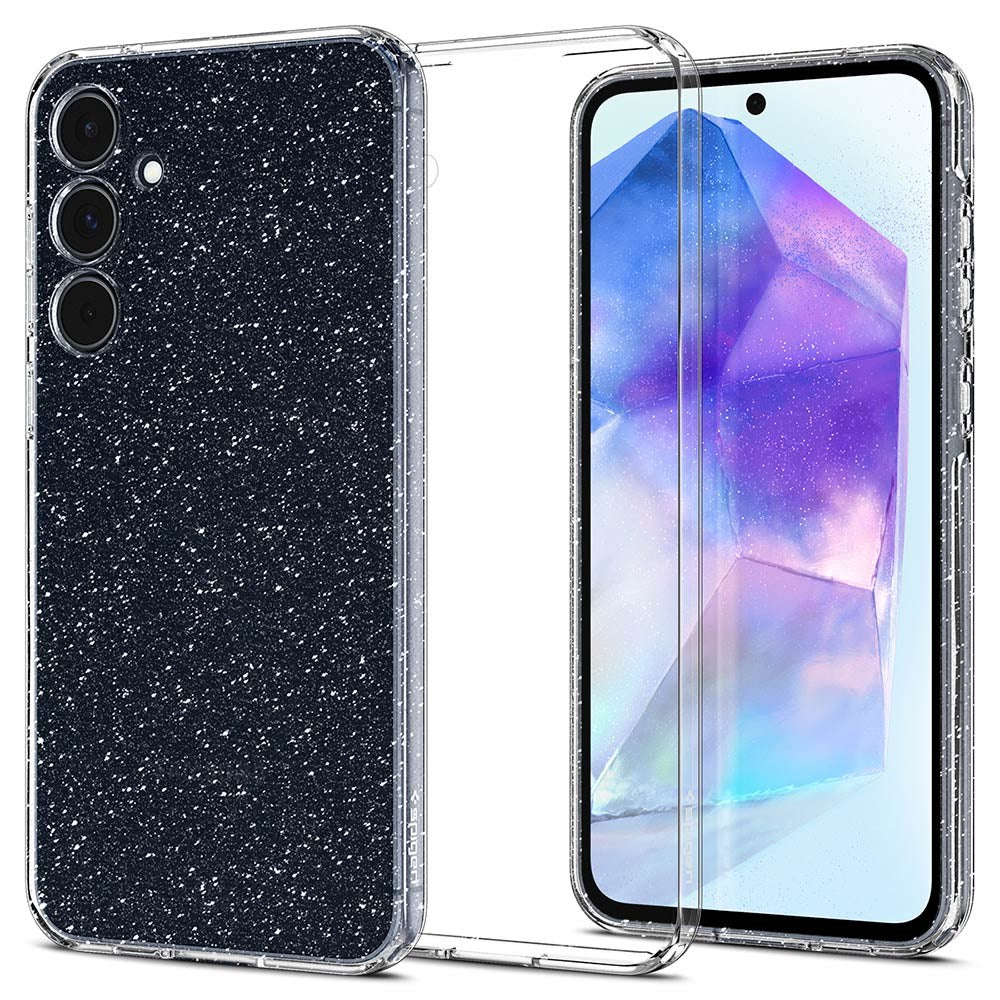 Spigen Samsung Galaxy A55 (5G) Liquid Crystal Glitter Deksel - Gjennomsiktig