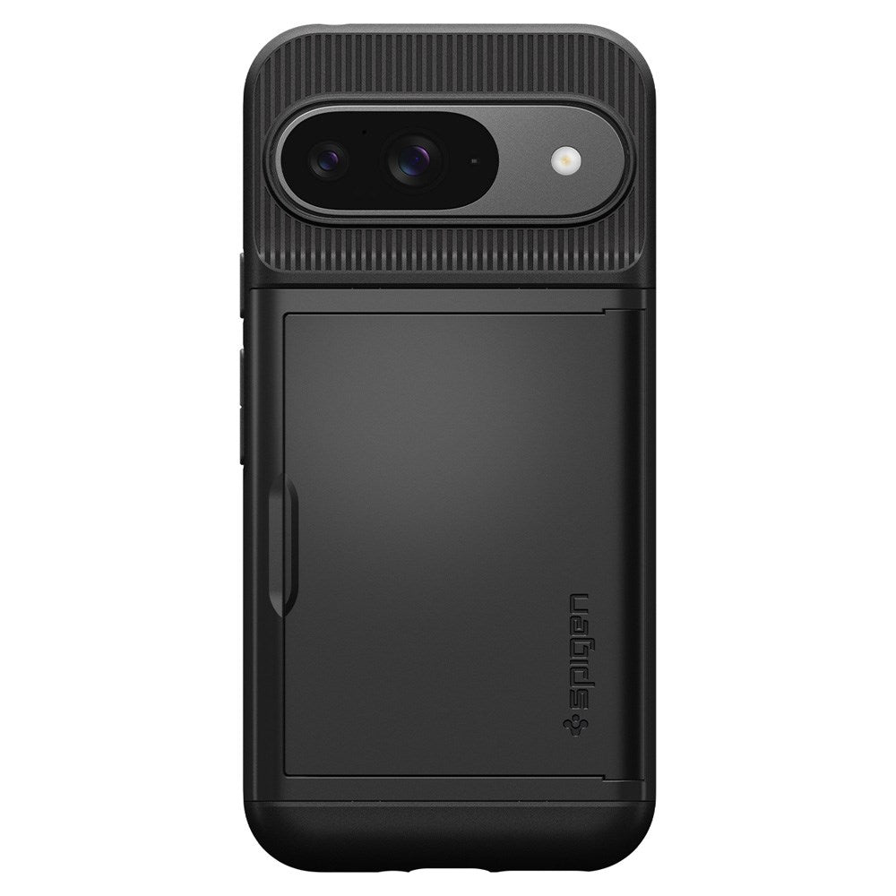 Google Pixel 9 / 9 Pro Spigen Slim Armor Deksel med Kortholder - Svart