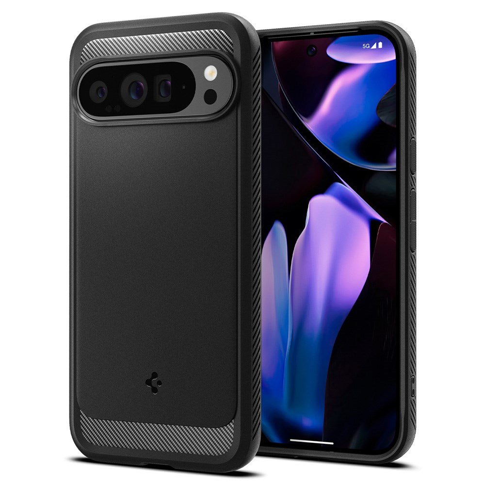 Google Pixel 9 Pro XL Spigen Rugged Armor Deksel - Svart