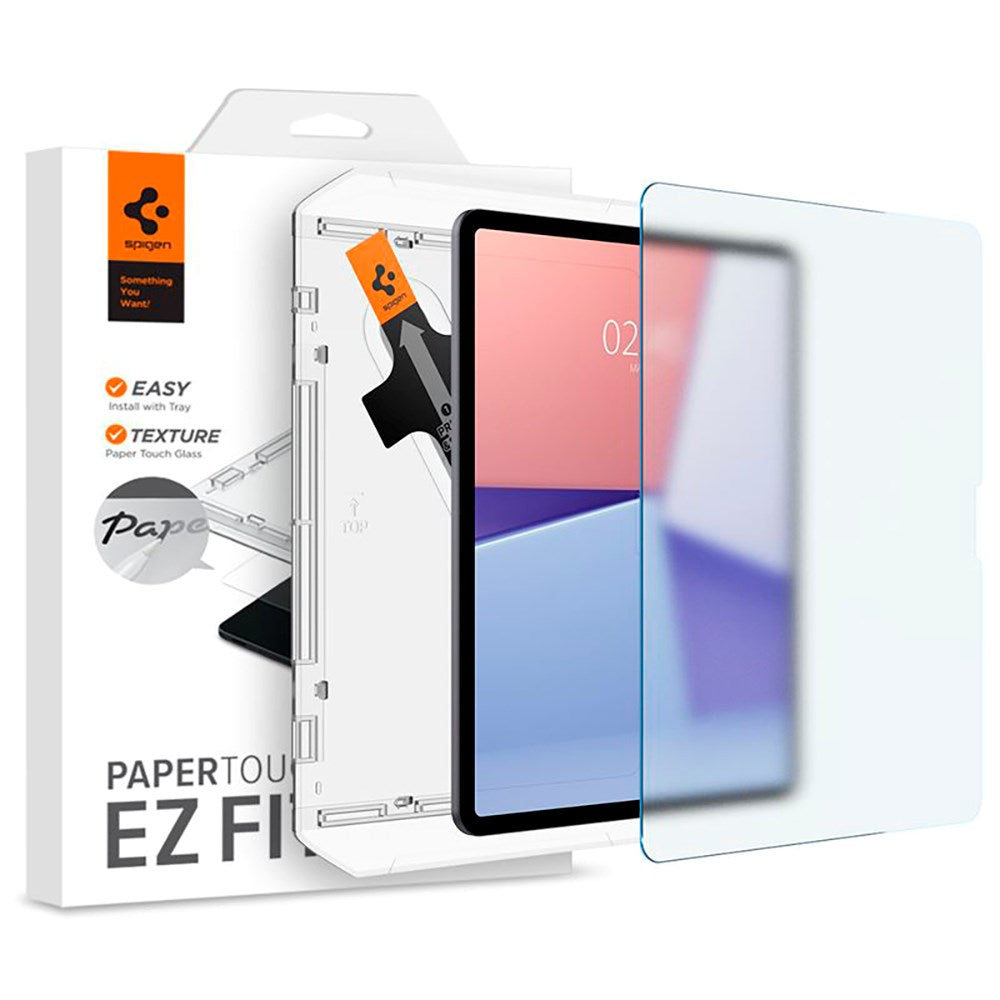 iPad Air 13" (2024) Spigen Paper Touch EZ Fit Glas.tR Skjermbeskytter - Case Friendly - Gjennomsiktig