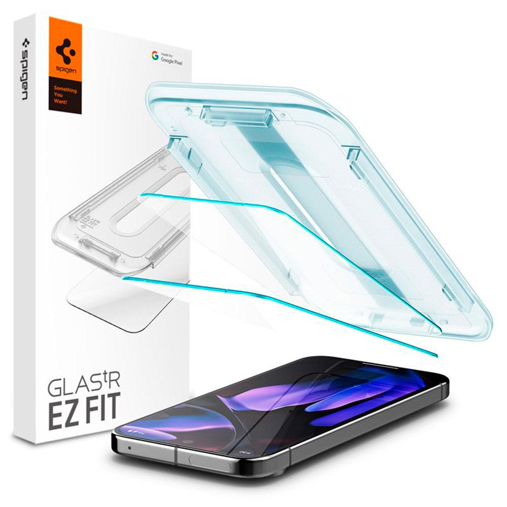 Google Pixel 9 / 9 Pro Spigen EZ Fit Glas.tR Skjermbeskytter 2. Stk - Case Friendly - Gjennomsiktig