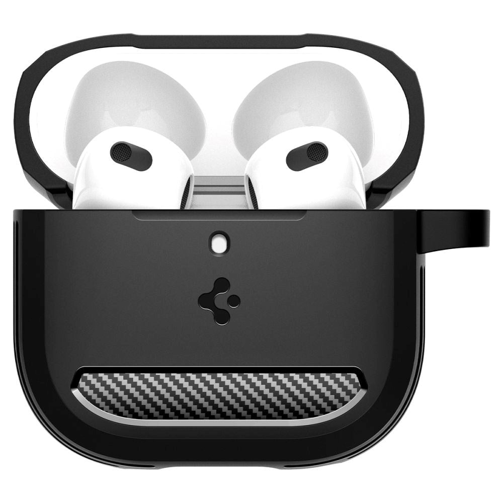 Spigen Rugged Armor Apple Airpods (4. gen) Deksel m. Karabinkrok - Svart