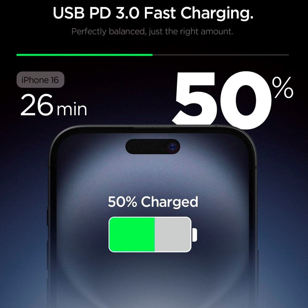 Spigen 20W Vegglader m. 1x USB-C - Hvit