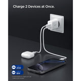 Spigen Essential 20W Vegglader m. 1 x USB-C & 1 x USB-A - Hvit