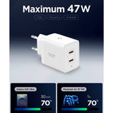 Spigen 47W Vegglader m. 2x USB-C - Hvit