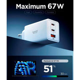 Spigen 67W Vegglader m. 2x USB-C & 1x USB-A - Hvit