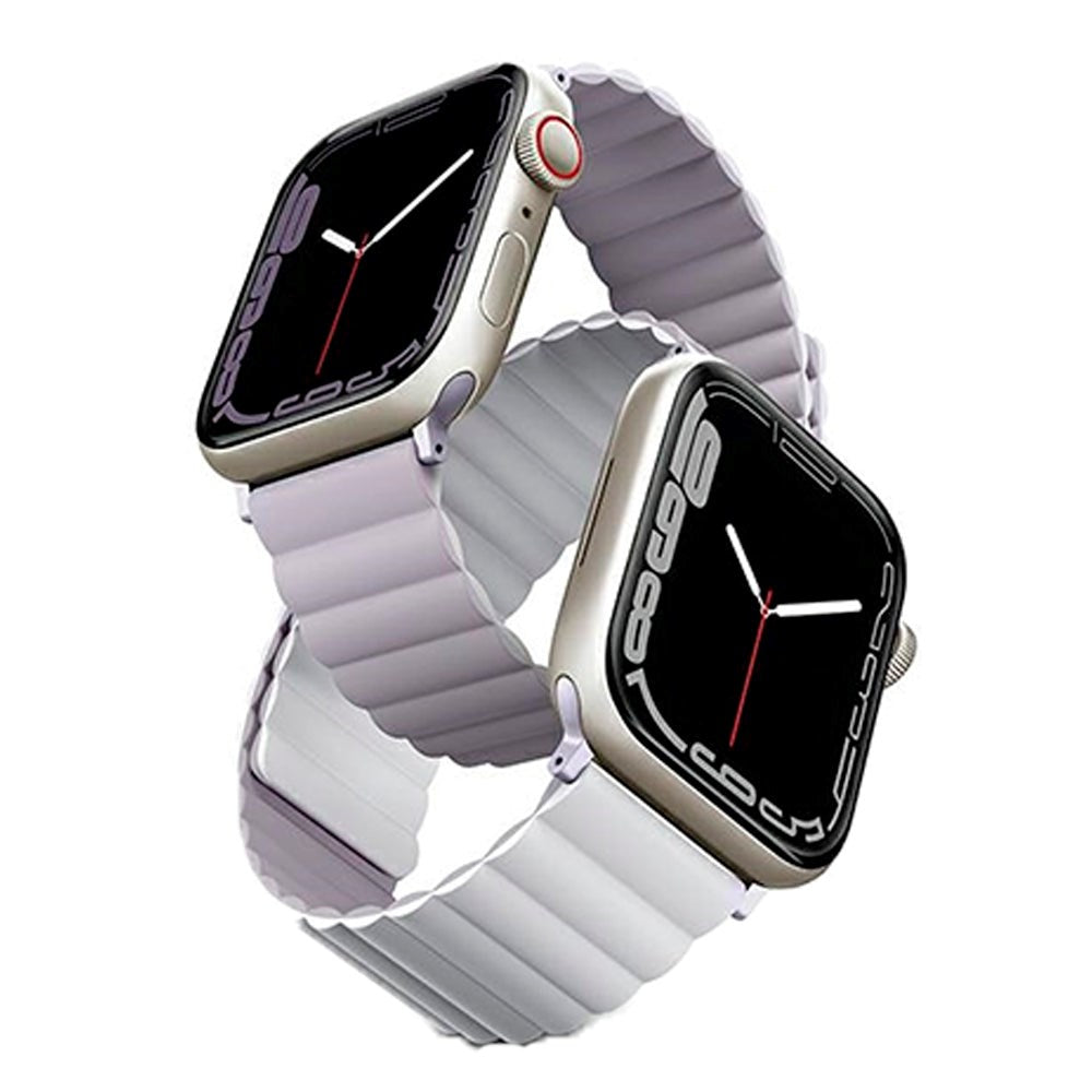 Apple Watch (38/40/SE/41/42mm) UNIQ Revix Vendbar Klokkerem Magnetisk - Lilla / Hvit