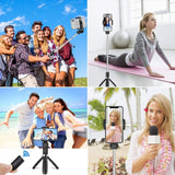 Tech-Protect L02S Selfie Stick med Stativ & Bluetooth - Svart