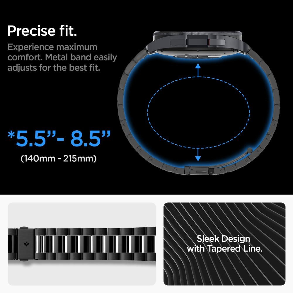 Spigen Samsung Galaxy Watch 6 Classic (47 mm) Modern Fit Band - Rustfritt Stålreim inkludert Linkfjerner - Sølv