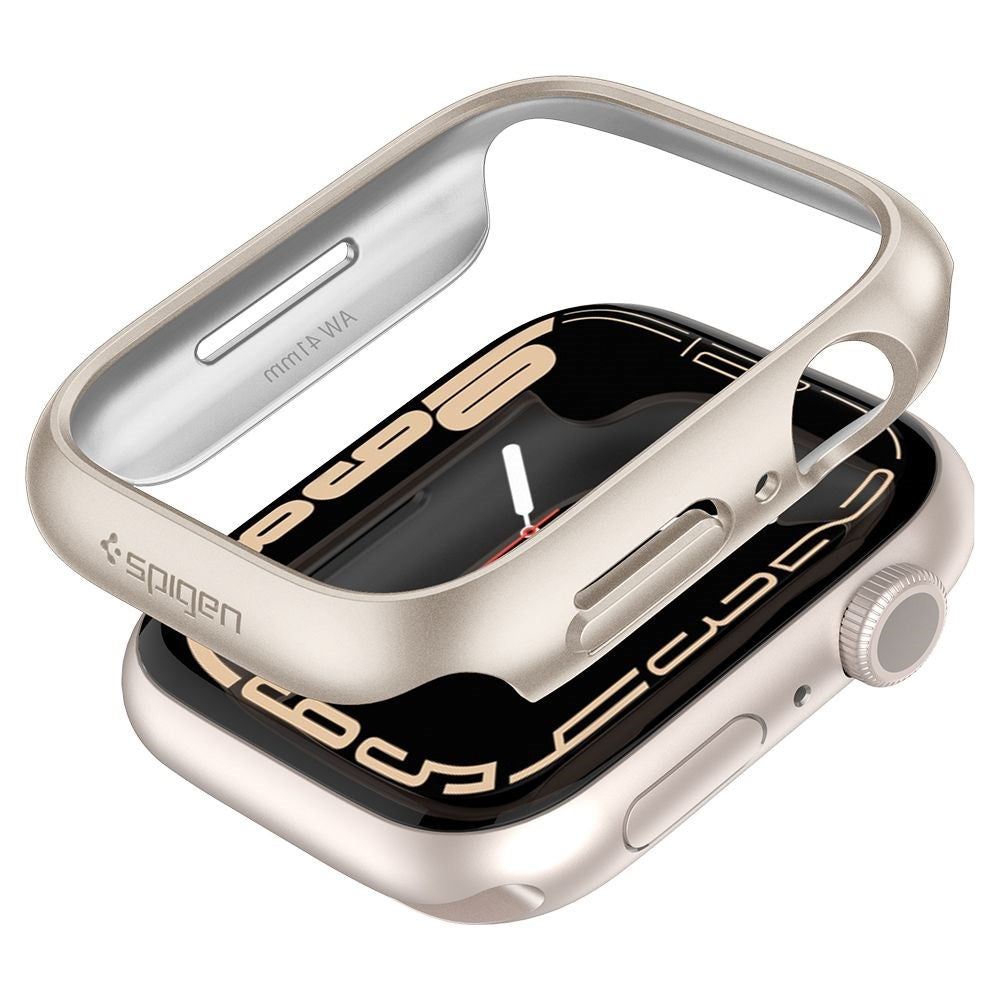 Spigen Thin Fit Apple Watch 9/8/7 (41mm) Deksel - Starlight