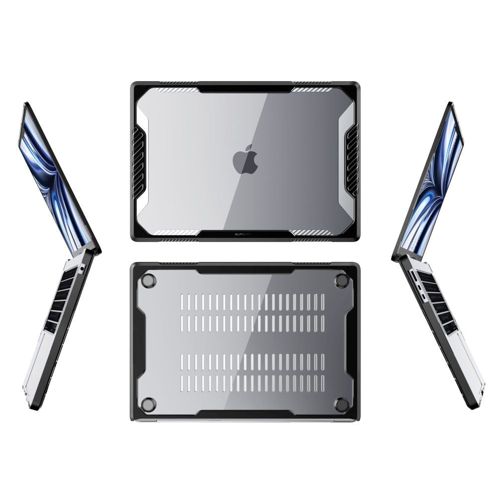 MacBook Air 15 M2/M3 (2023-2024) Supcase Unicorn Beetle Deksel - Gjennomsiktig / Svart