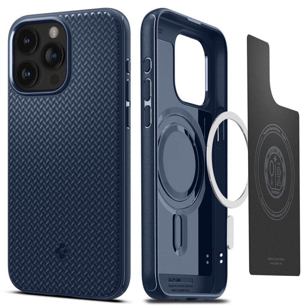 iPhone 15 Pro Max Spigen Mag Armor Deksel - MagSafe Kompatibelt - Navy Blue