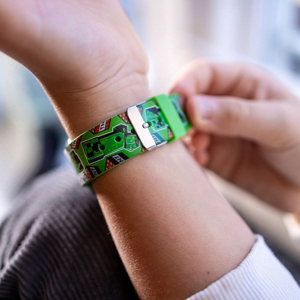 Accutime LED-Klokke for Barn med Justerbar Reim - Minecraft V2