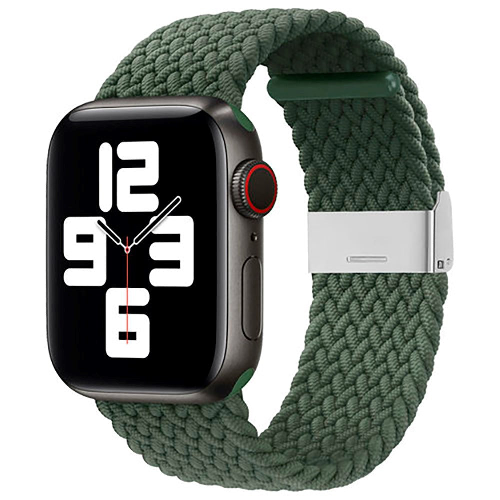 Apple Watch (38/40/SE/41/42mm) Hurtel Flettet Stoffrem - Grønn