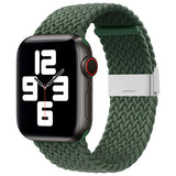 Apple Watch (38/40/SE/41/42mm) Hurtel Flettet Stoffrem - Grønn