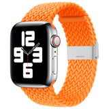 Apple Watch (42/44/SE/45/46/49mm) Hurtel Flettet Stoffrem - Oransje