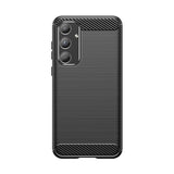 Samsung Galaxy A55 (5G) Brushed Carbon Fiber Fleksibelt Plast Deksel - Svart