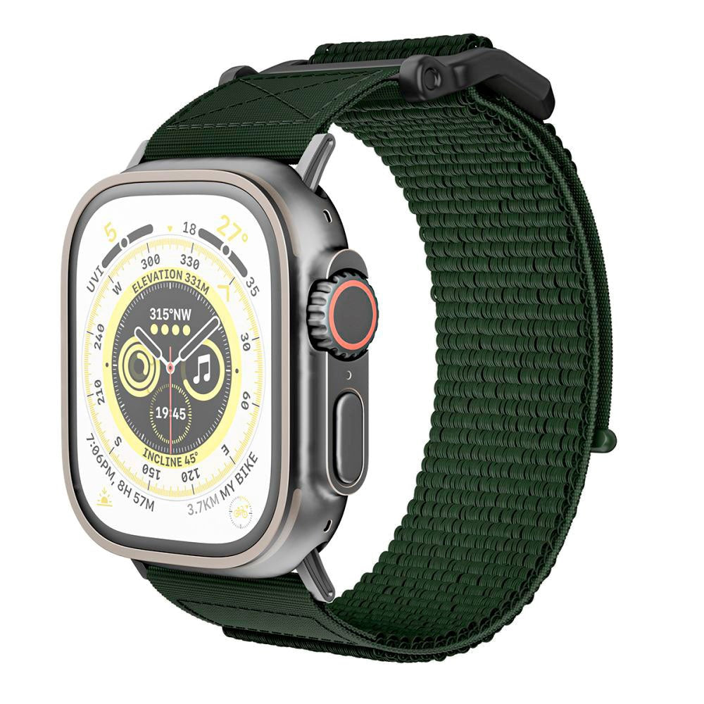 Apple Watch (42/44/SE/45/46/49mm) Tech-Protect Scout Stoffrem - Mørk Grønn