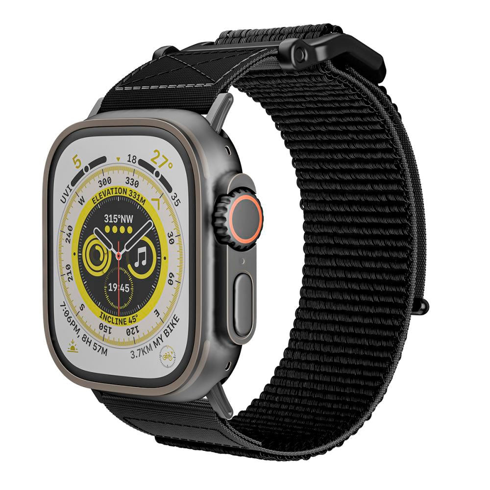 Apple Watch (42/44/SE/45/46/49mm) Tech-Protect Scout Stoffrem - Svart