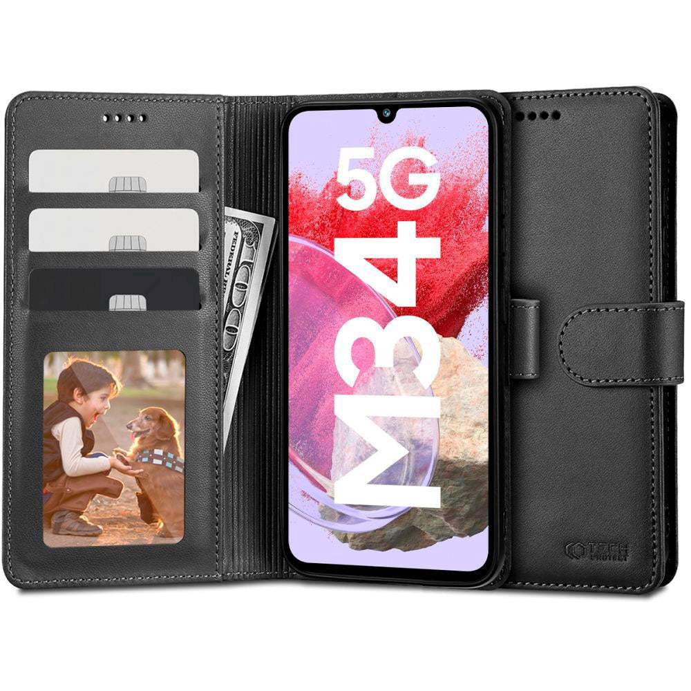 Samsung Galaxy M34 (5G) / F34 (5G) Tech-Protect Flip Deksel med Lommebok - Svart