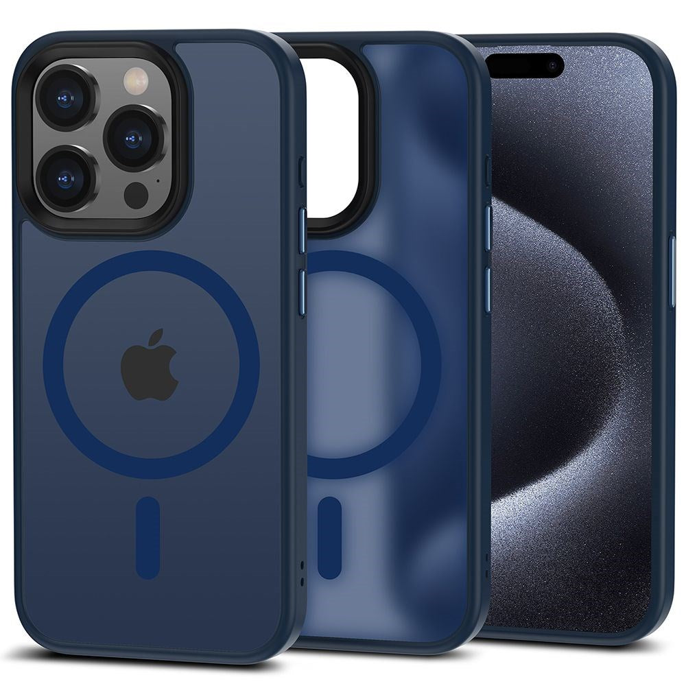 iPhone 15 Pro Tech-Protect Magmat Deksel - MagSafe Kompatibel - Mat Navy