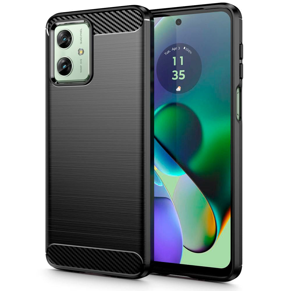 Motorola Moto G54 Tech-Protect Fleksibelt Plast Carbon Deksel - Svart