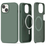 iPhone 15 Tech-Protect Silikon Deksel - MagSafe Kompatibel - Olive