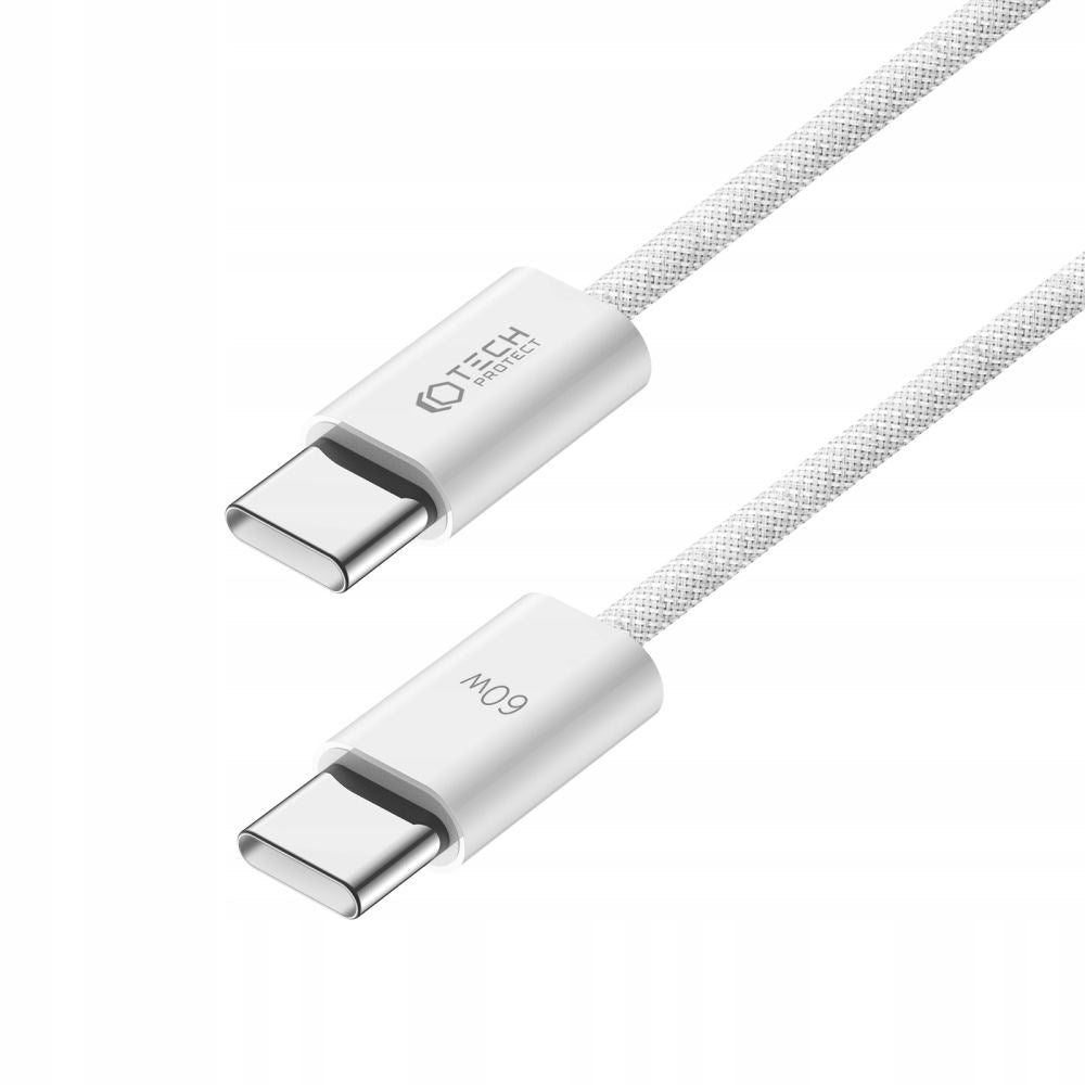 Tech-Protect Ultraboost Classic USB-C til USB-C Kabel 60W/3A 2m - Hvit