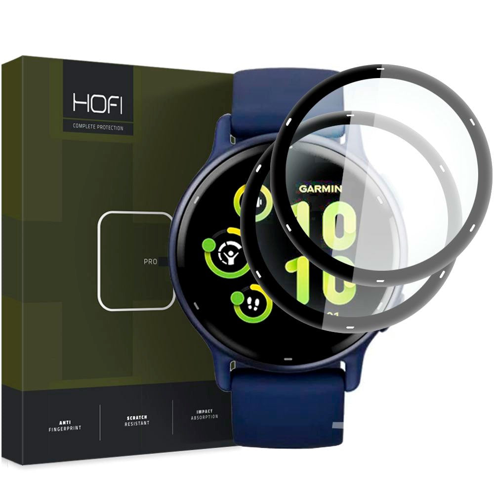 Garmin Vivoactive 5 HOFI Glass Pro+ Skjermbeskytter i Herdet Glass - Svart Kant