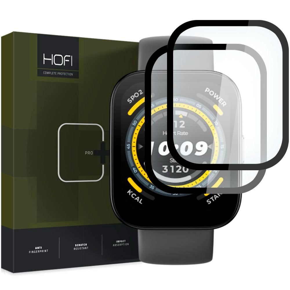 Amazfit Bip 5 HOFI Glass Pro+ Skjermbeskytter i Herdet Glass - Svart Kant