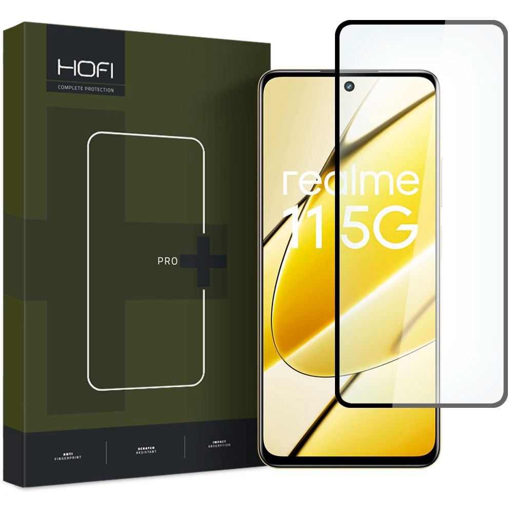 Realme 11 5G Hofi Glass Pro+ Skjermbeskytter - Case Friendly - Svart Kant