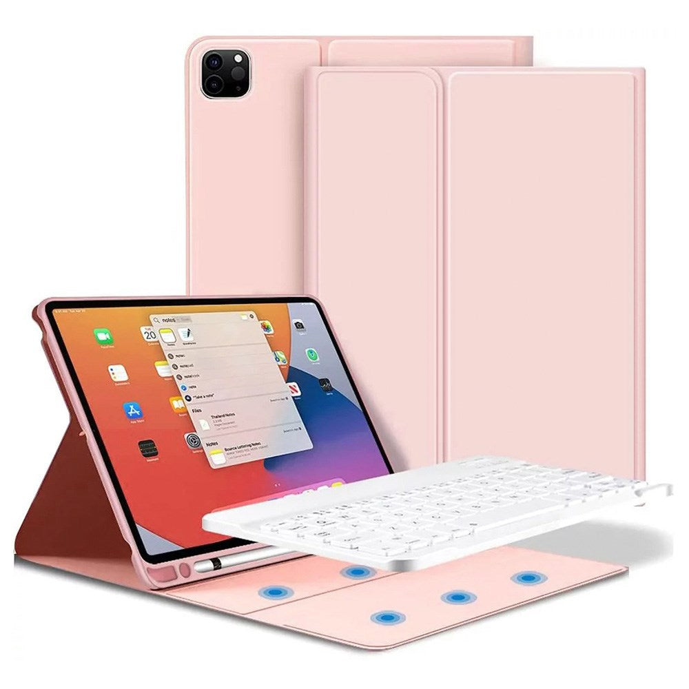 iPad Pro 11" (2022 / 2021 / 2020) Tech-Protect Keyboard Deksel Med Pencil Holder - Engelsk Layout - Rosa