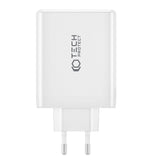 Tech-Protect Network PD GaN 100W Vegglader med 3 x USB-C og 1 x USB-A - Hvit