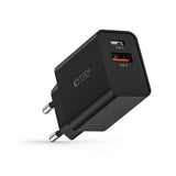 Tech-Protect Network 30W Vegglader med 1 x USB-A QC og 1 x USB-C PD - Svart