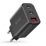 Tech-Protect NC 30W Vegglader med 2 x USB-C og 1 x USB-A - Svart