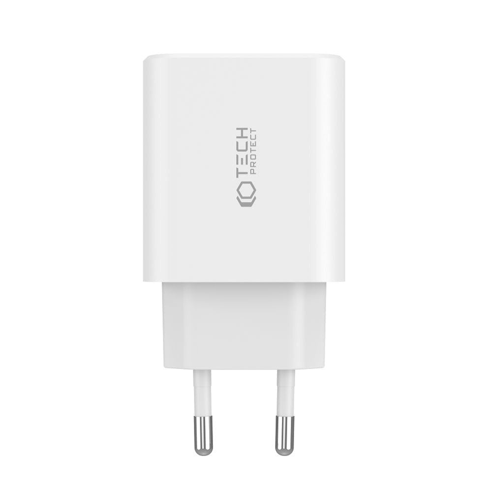 Tech-Protect NC 30W Vegglader med 2 x USB-C og 1 x USB-A - Hvit