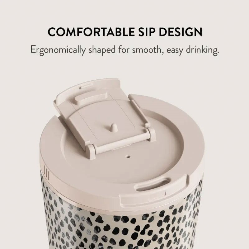 Burga Termokopp m. Lokk & Sugerør - 500ml - Almond Latte