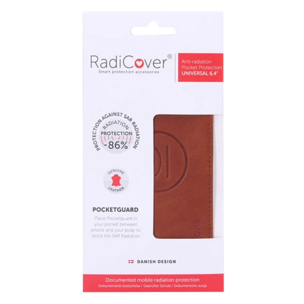 RadiCover Universal 6,4" Pocket Guard Strålevern Skinn - Brun